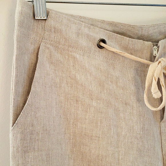Sacred Threads Wide Leg Linen Pants Nature M - Picture 4 of 16